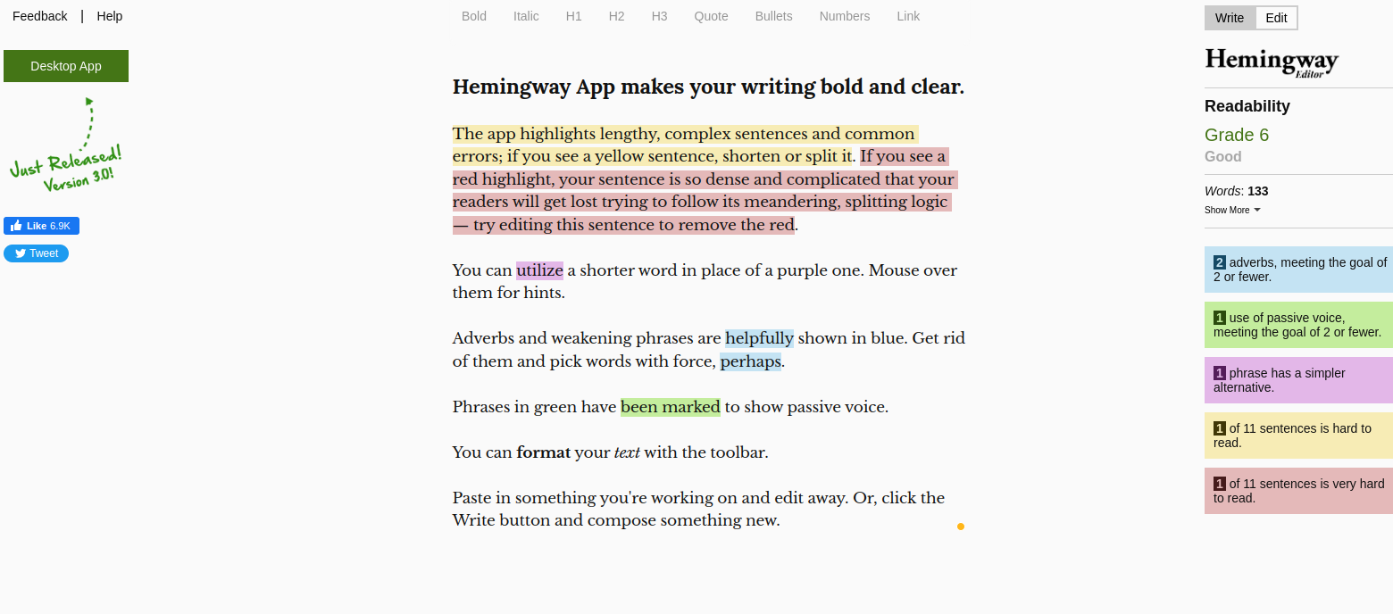 Hemingway App