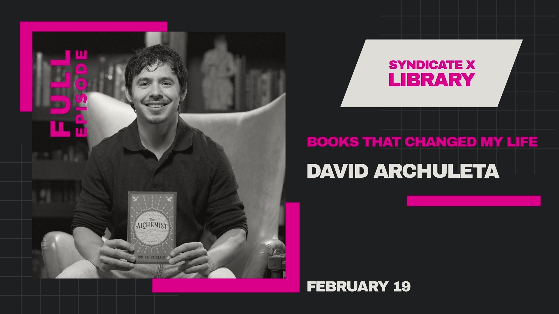 David Archuleta holding The Alchemist bookc